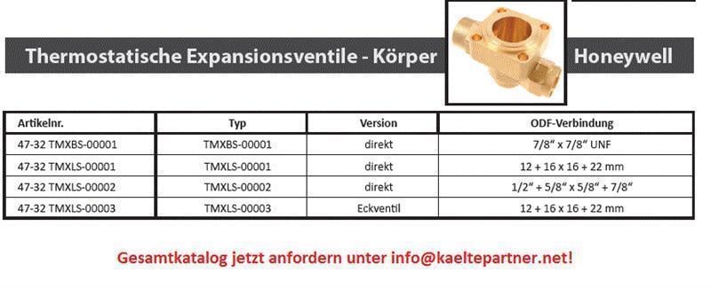 Thermostatisches Expansionsventil Unterteil Honeywell TMX - gerade, Anschluss 1/2+5/8x5/8+7/8  ODF