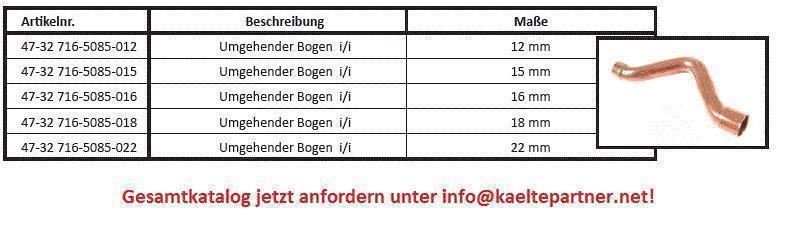 Kupfer Überbogen i/i 12 mm