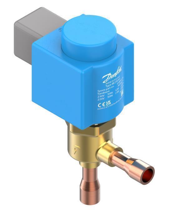 Magnetventil Danfoss EVT 1.2, R744, NC, Winkel 3/8" ODF, MOP 140 bar