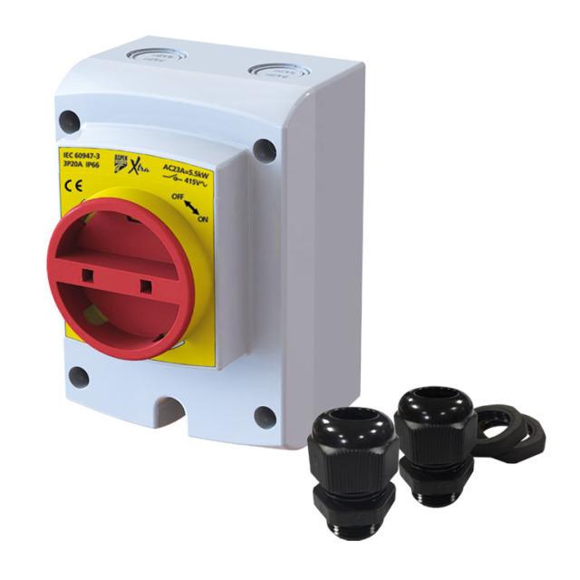 Reparaturschalter 20 A / 4-polig für Klimageräte IP66; Aspen Xtra AX6001/2