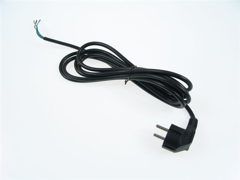 Zulieferkabel, flexibel, PVC, L = 3 m, 3x1 mm2, schwarz, abgewinkelter Stecker