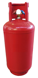 Kältemittelflasche / Leerflasche / Recyclingflasche für A2L & A3 12,5 L rot - 1/4" Doppelventil