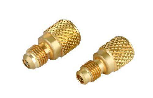 R410a Adapter 1/4 Innengewinde x 5/16 SAE Aussengewinde mit Ventildrücker