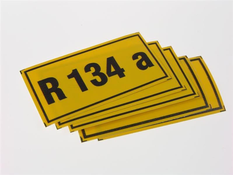 Aufkleber für Kältemittel R134a