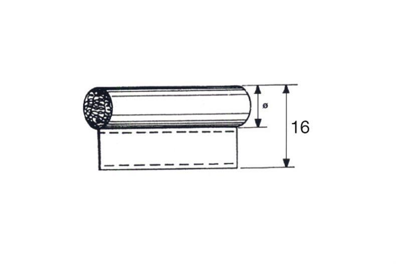 Moosgummidichtung D=6 mm weiß Stoffbespannt 1m