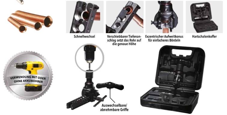 CPS BFT850D BLACKMAX® Bördelgerät mit Ratschengriff oder Bohrervortrieb