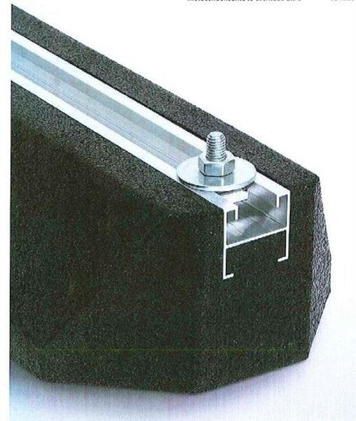 Bodenkonsole aus Gummi 400x180x100 mm, schwarz, 1 Paar inkl. Schrauben