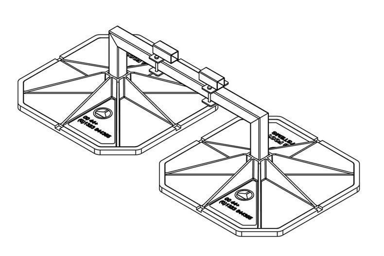 Unterbau "I Beam" - 600 kg Fuss 450x450 mm - nicht regelbar