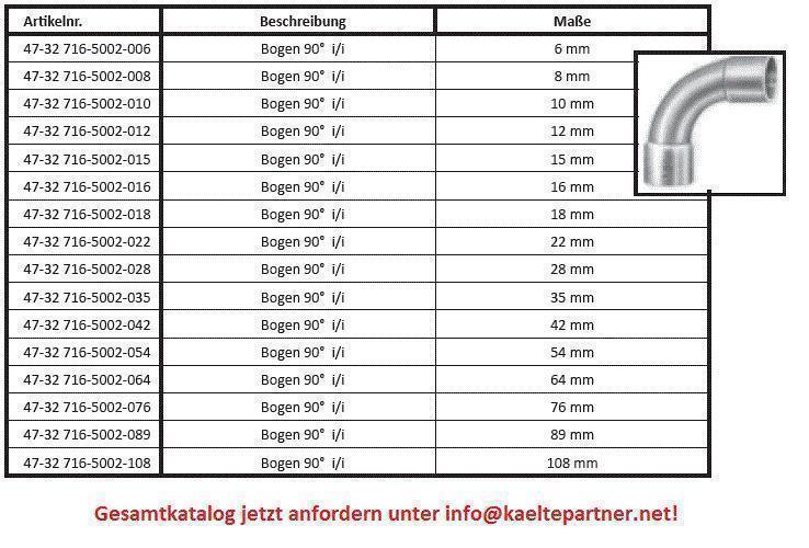 Kupferbogen (Winkel) 90° i/i 10 mm, 5002A