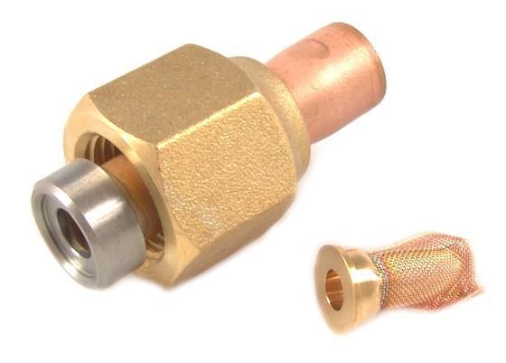 Lötadapter Danfoss, 10mm ODF (ohne Düse) mit Filter für T2 / TE2 Expansionsventile