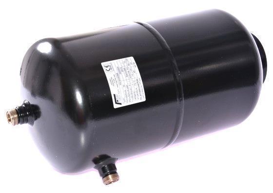 Kältemittelsammler, 45 BAR, 2,3 l, Eingang 10 mm ODS, Ausgang 1", M8,