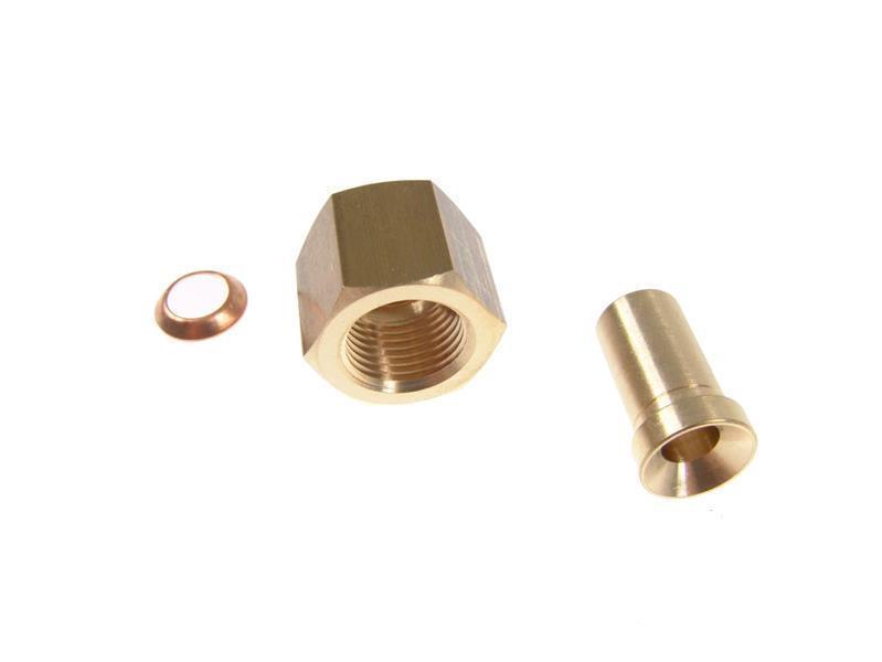 Adapter mit Mutter, Messing, 1/2" SAE x 12 mm ODS