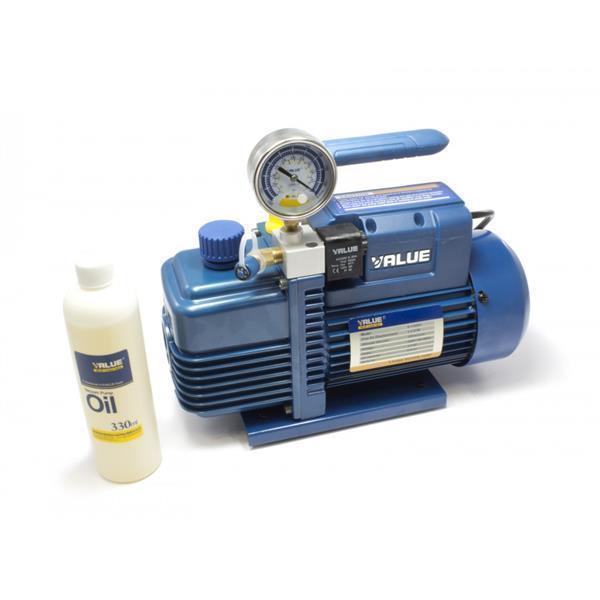 Einstufige Vakuumpumpe 198 l/min, V-I180SV, mit Magnetventil und Vakuummeter