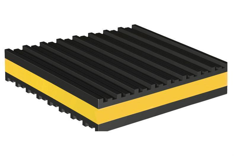 Vibrationsmatte 457x457x22 mm, gelbe Zwischenschicht