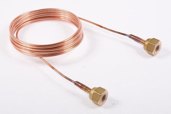 Druckausgleichsleitung / Kapillarrohr mit Überwurfmutter 1/4" SAE, L = 1,5 m, mit Ventildrücker